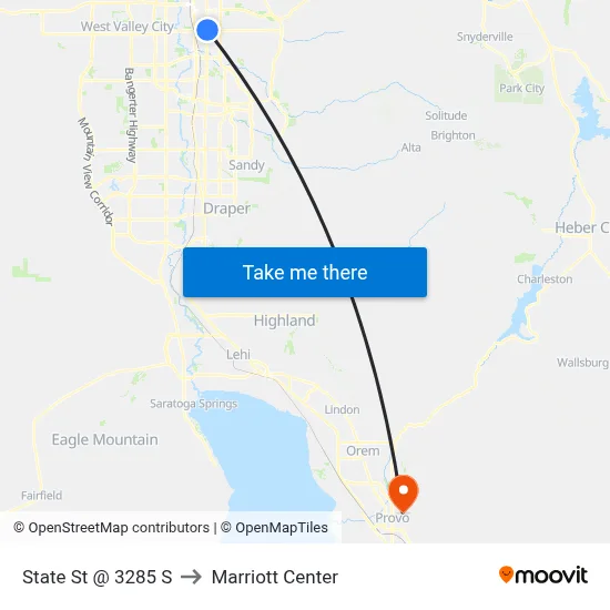 State St @ 3285 S to Marriott Center map