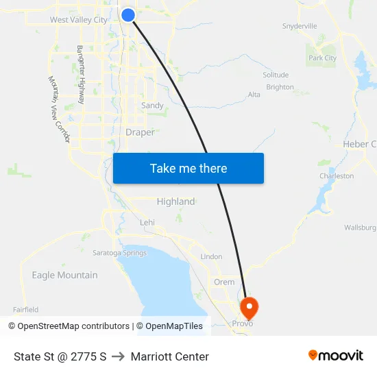 State St @ 2775 S to Marriott Center map