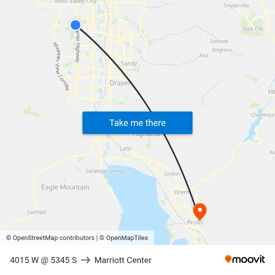 4015 W @ 5345 S to Marriott Center map
