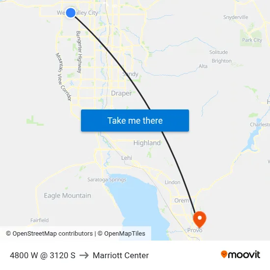 4800 W @ 3120 S to Marriott Center map