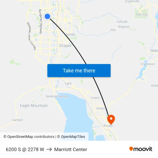 6200 S @ 2278 W to Marriott Center map