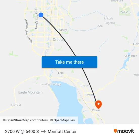2700 W @ 6400 S to Marriott Center map