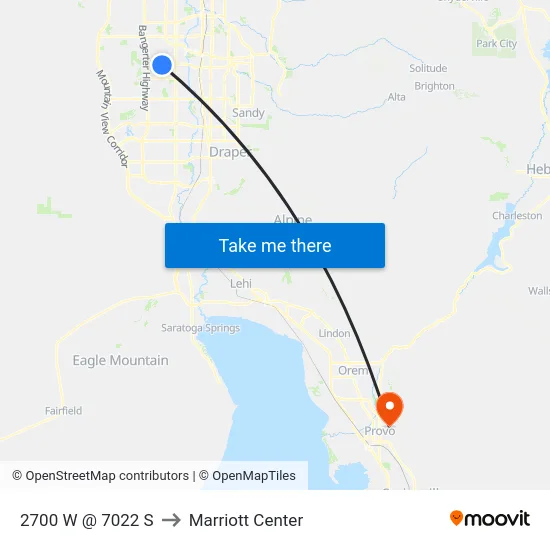 2700 W @ 7022 S to Marriott Center map