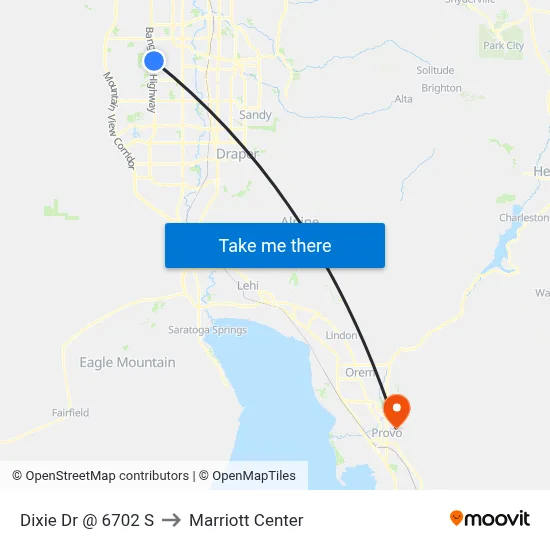 Dixie Dr @ 6702 S to Marriott Center map