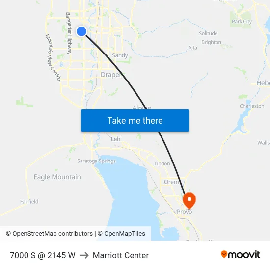 7000 S @ 2145 W to Marriott Center map