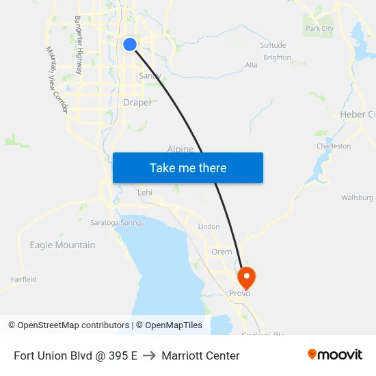 Fort Union Blvd @ 395 E to Marriott Center map