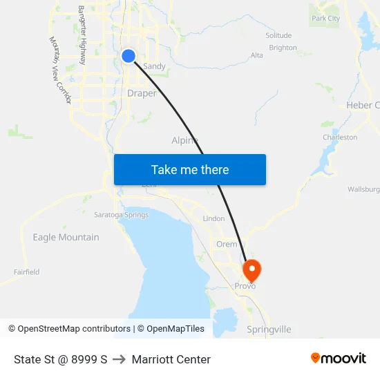 State St @ 8999 S to Marriott Center map