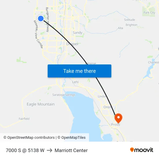 7000 S @ 5138 W to Marriott Center map
