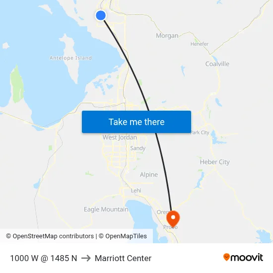 1000 W @ 1485 N to Marriott Center map