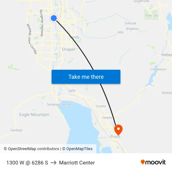 1300 W @ 6286 S to Marriott Center map