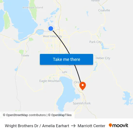 Wright Brothers Dr / Amelia Earhart to Marriott Center map