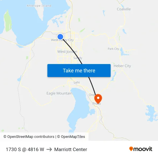 1730 S @ 4816 W to Marriott Center map