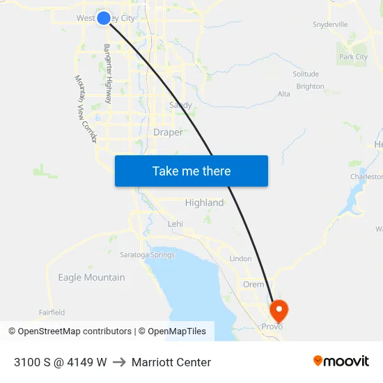 3100 S @ 4149 W to Marriott Center map