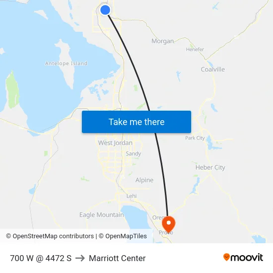 700 W @ 4472 S to Marriott Center map
