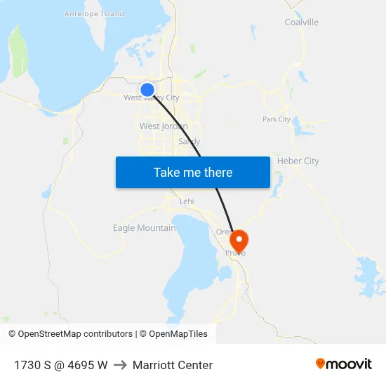 1730 S @ 4695 W to Marriott Center map