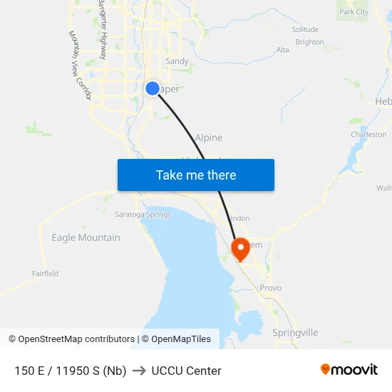 150 E / 11950 S (Nb) to UCCU Center map