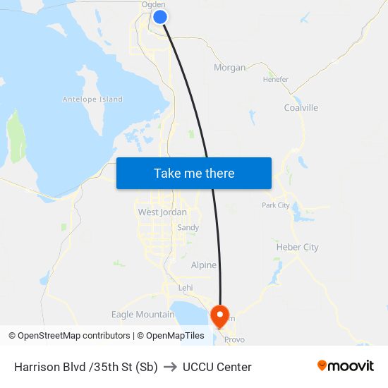 Harrison Blvd /35th St (Sb) to UCCU Center map