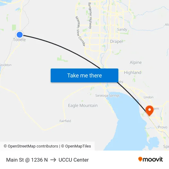 Main St @ 1236 N to UCCU Center map