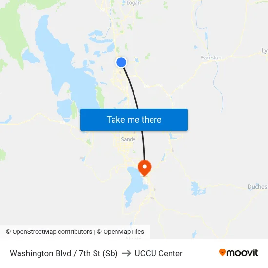 Washington Blvd / 7th St (Sb) to UCCU Center map