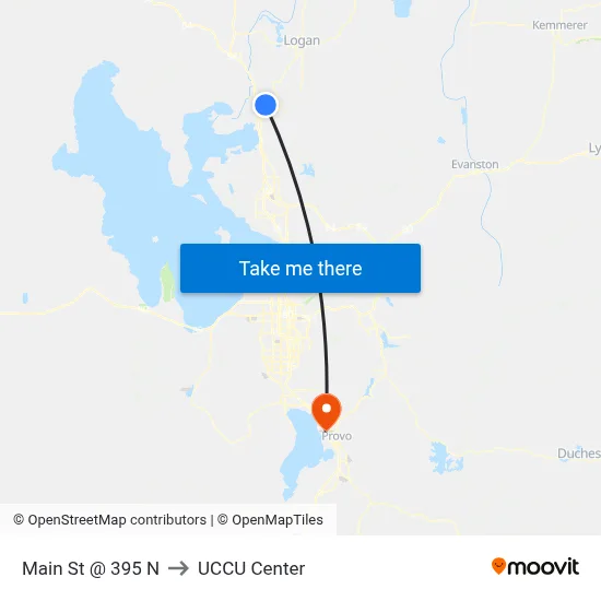 Main St @ 395 N to UCCU Center map