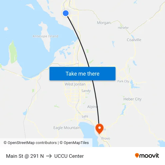 Main St @ 291 N to UCCU Center map