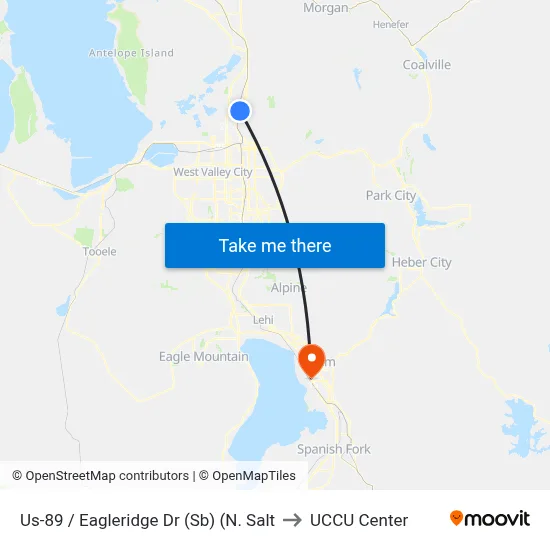 Us-89 / Eagleridge Dr (Sb) (N. Salt to UCCU Center map