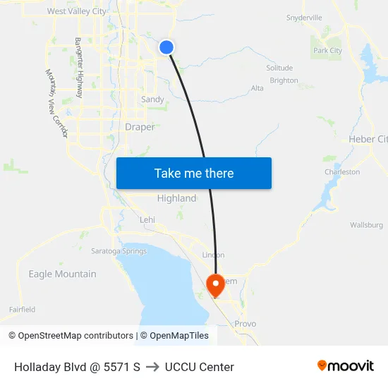 Holladay Blvd @ 5571 S to UCCU Center map