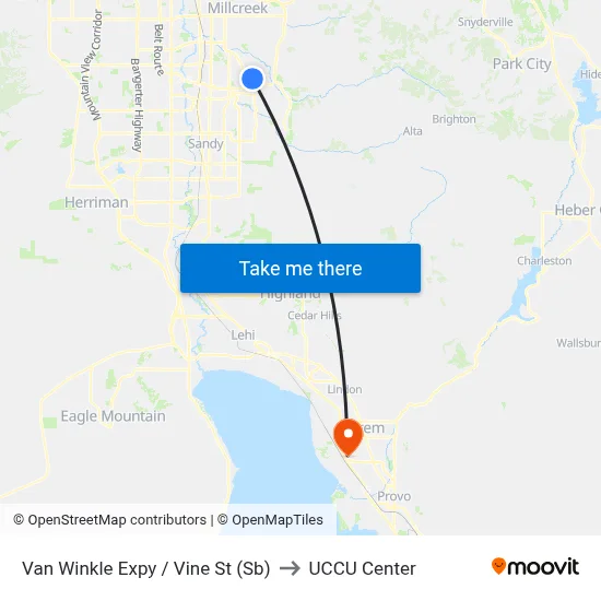 Van Winkle Expy / Vine St (Sb) to UCCU Center map