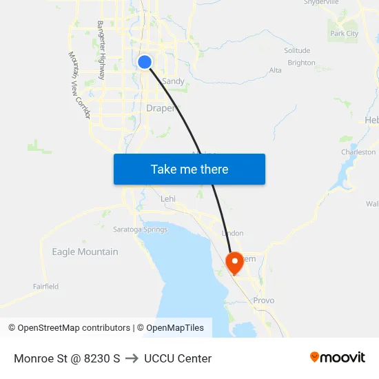 Monroe St @ 8230 S to UCCU Center map