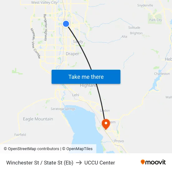 Winchester St / State St (Eb) to UCCU Center map
