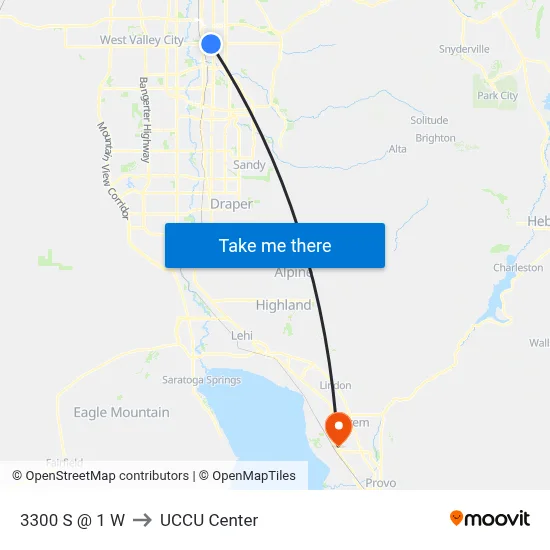 3300 S @ 1 W to UCCU Center map