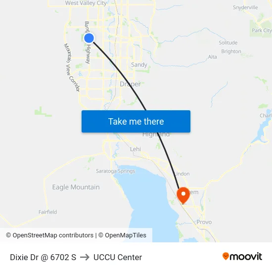 Dixie Dr @ 6702 S to UCCU Center map