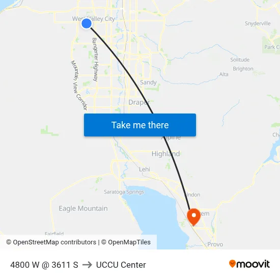 4800 W @ 3611 S to UCCU Center map