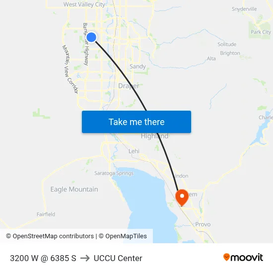 3200 W @ 6385 S to UCCU Center map
