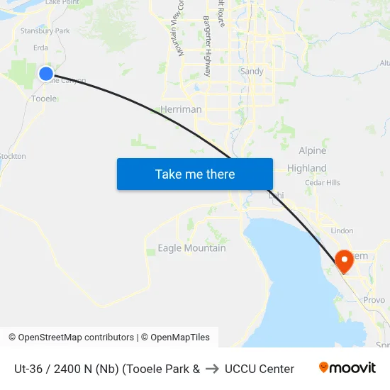 Ut-36 / 2400 N (Nb) (Tooele Park & to UCCU Center map