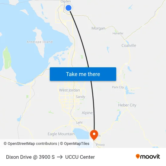 Dixon Drive @ 3900 S to UCCU Center map