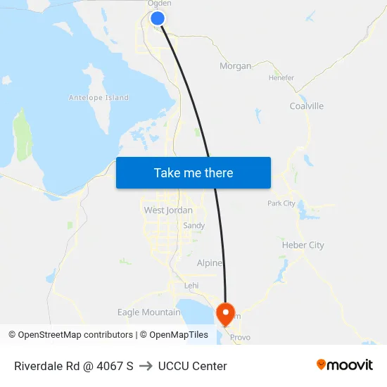 Riverdale Rd @ 4067 S to UCCU Center map