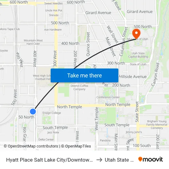 Hyatt Place Salt Lake City/Downtown/The Gateway to Utah State Capitol map