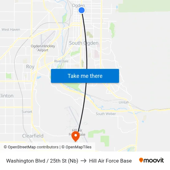 Washington Blvd / 25th St (Nb) to Hill Air Force Base map
