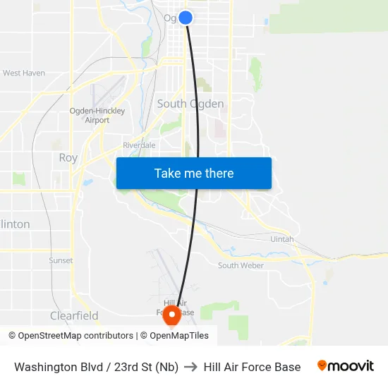 Washington Blvd / 23rd St (Nb) to Hill Air Force Base map