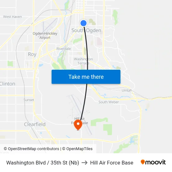 Washington Blvd / 35th St (Nb) to Hill Air Force Base map