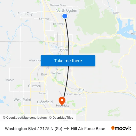 Washington Blvd / 2175 N (Sb) to Hill Air Force Base map