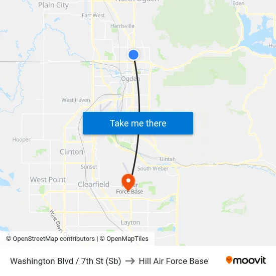 Washington Blvd / 7th St (Sb) to Hill Air Force Base map