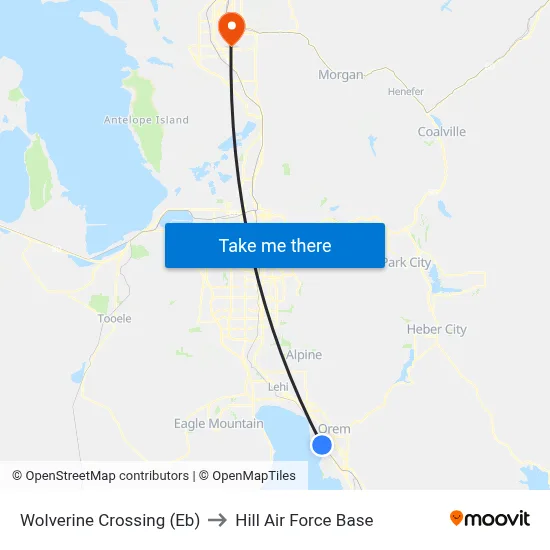 Wolverine Crossing (Eb) to Hill Air Force Base map