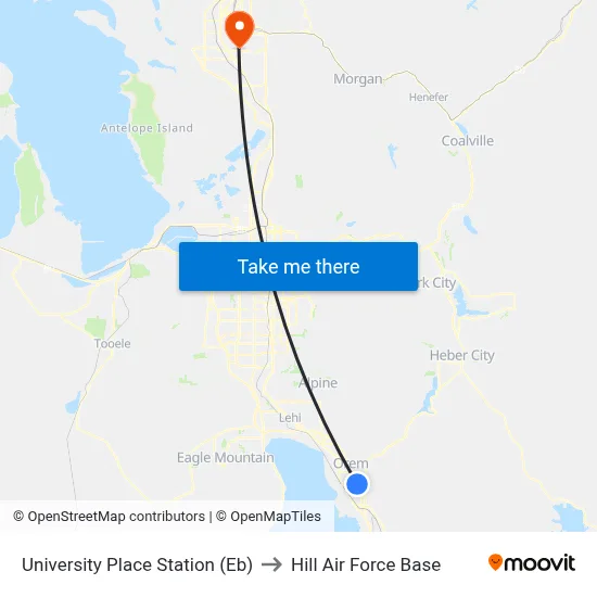 University Place Station (Eb) to Hill Air Force Base map