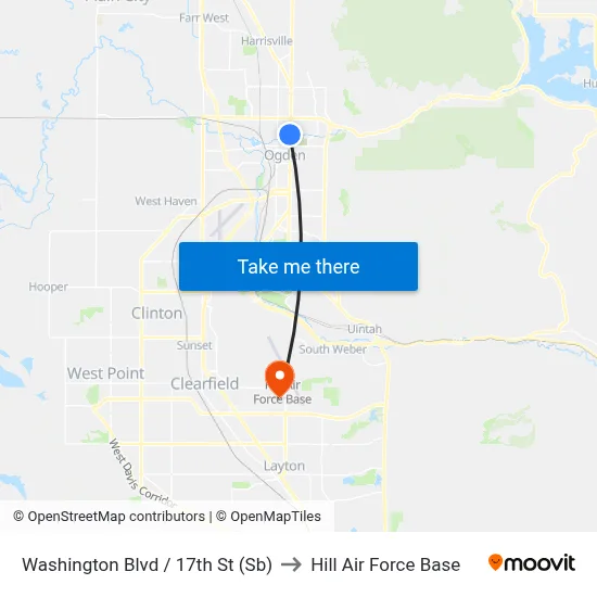 Washington Blvd / 17th St (Sb) to Hill Air Force Base map