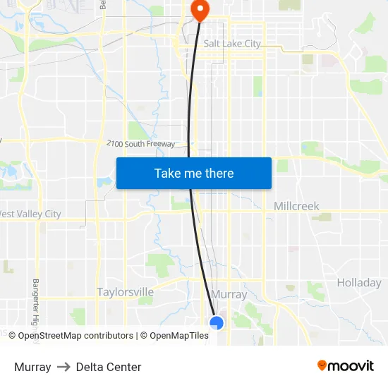 Murray to Delta Center map