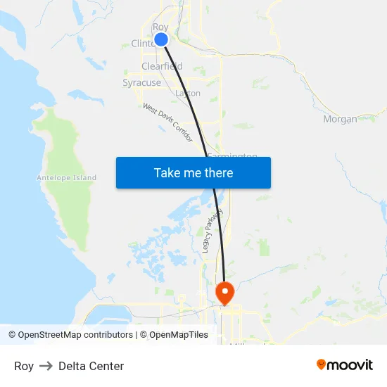 Roy to Delta Center map