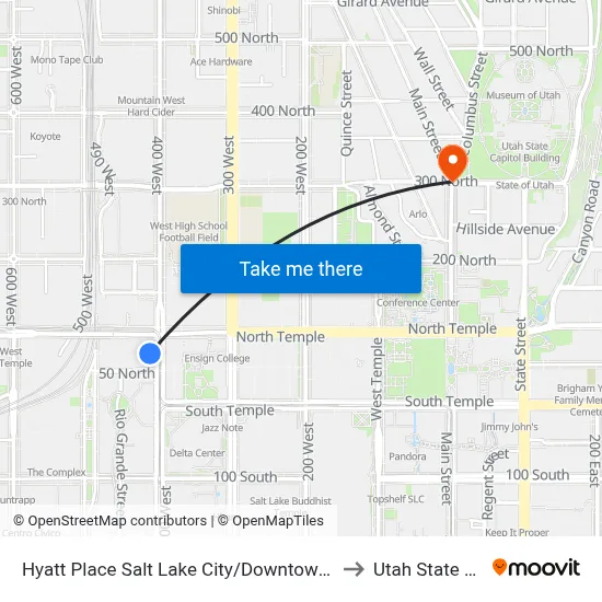 Hyatt Place Salt Lake City/Downtown/The Gateway to Utah State Capitol map