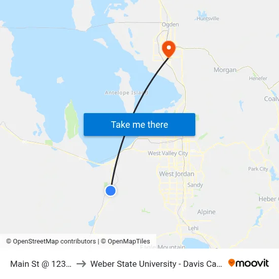 Main St @ 1236 N to Weber State University - Davis Campus map